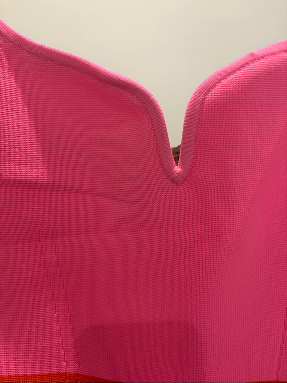 Express Pink and Red Two-Tone Midi Sheath Dress - Picture 3 of 4